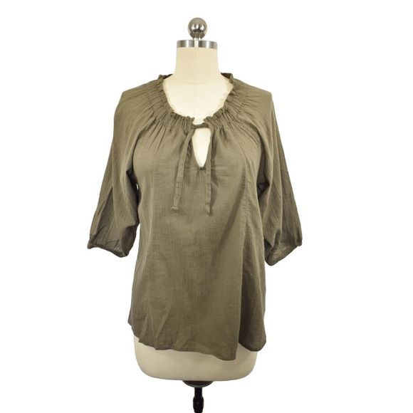 Express Dresses & Skirts - NEW Women's Size X-Small EXPRESS Blouse 3/4 Sleeve Bohemian Green 870-06338